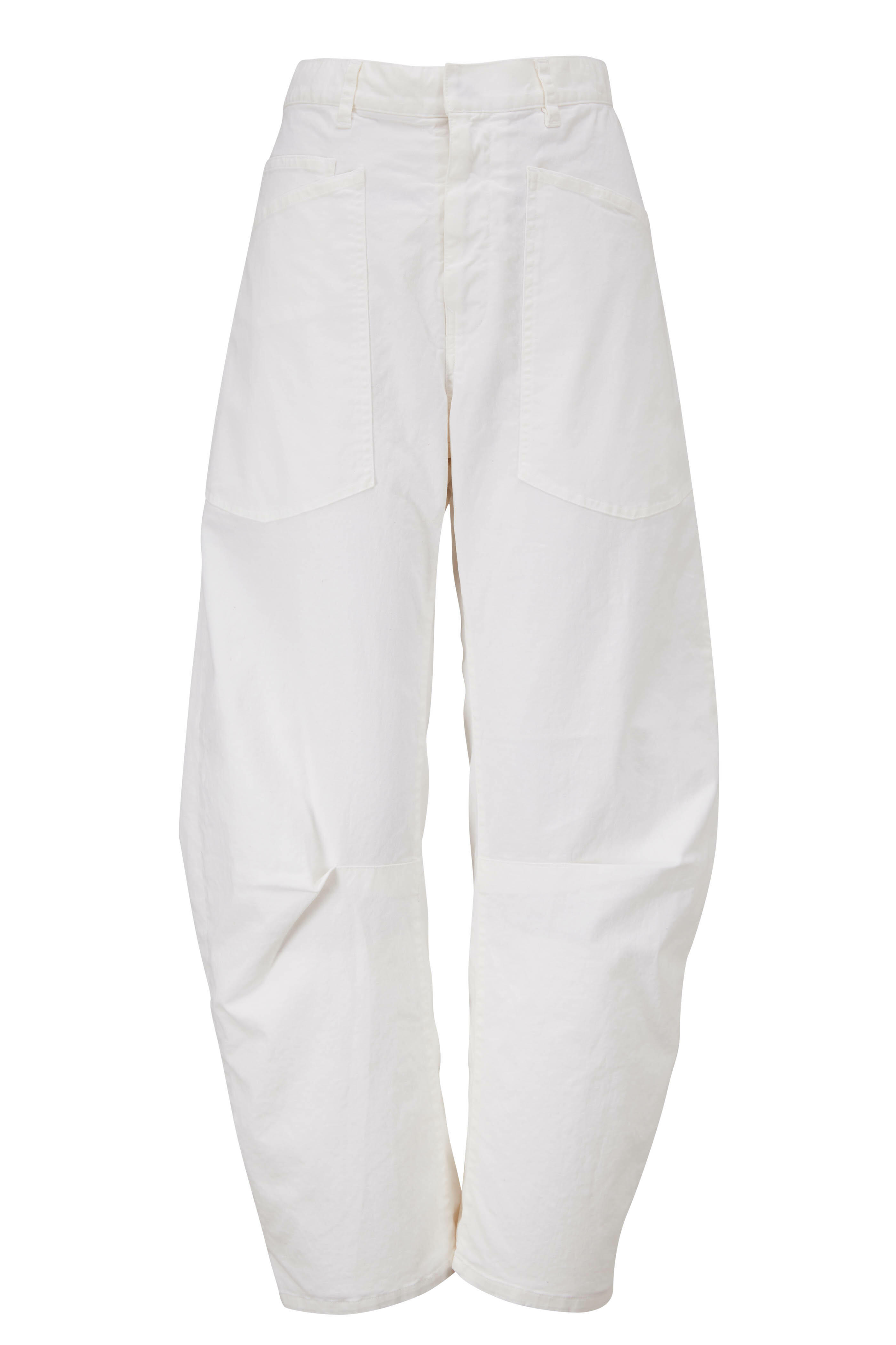 Nili Lotan - Shon Eggshell White Curved Pant
