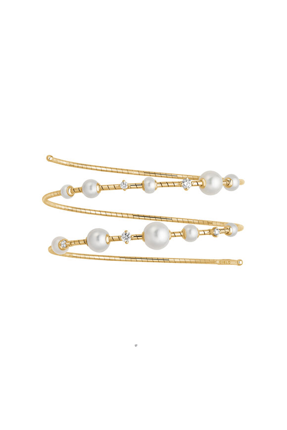Mattia Cielo 18k Yellow Gold Diamond & Pearl Bracelet