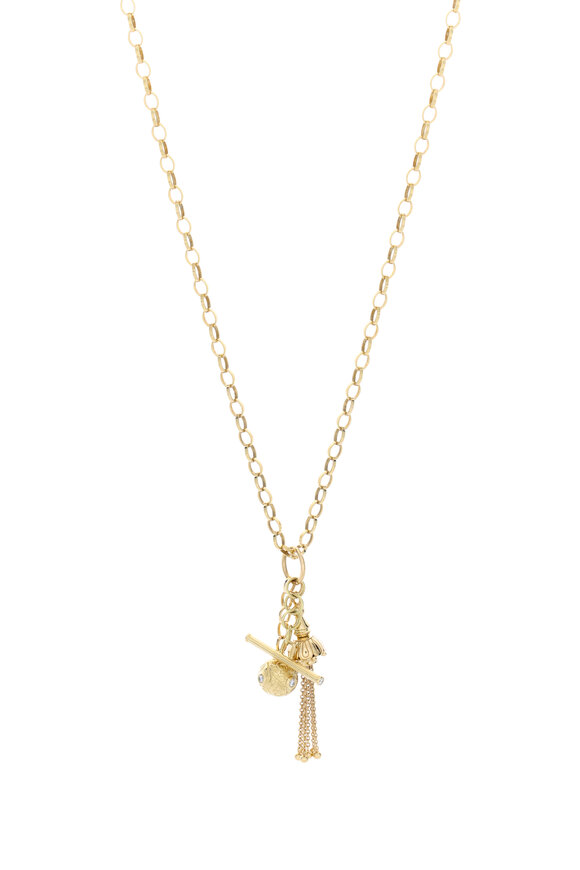 Monica Rich Kosann - 18K Yellow Gold Diamond Charm Necklace