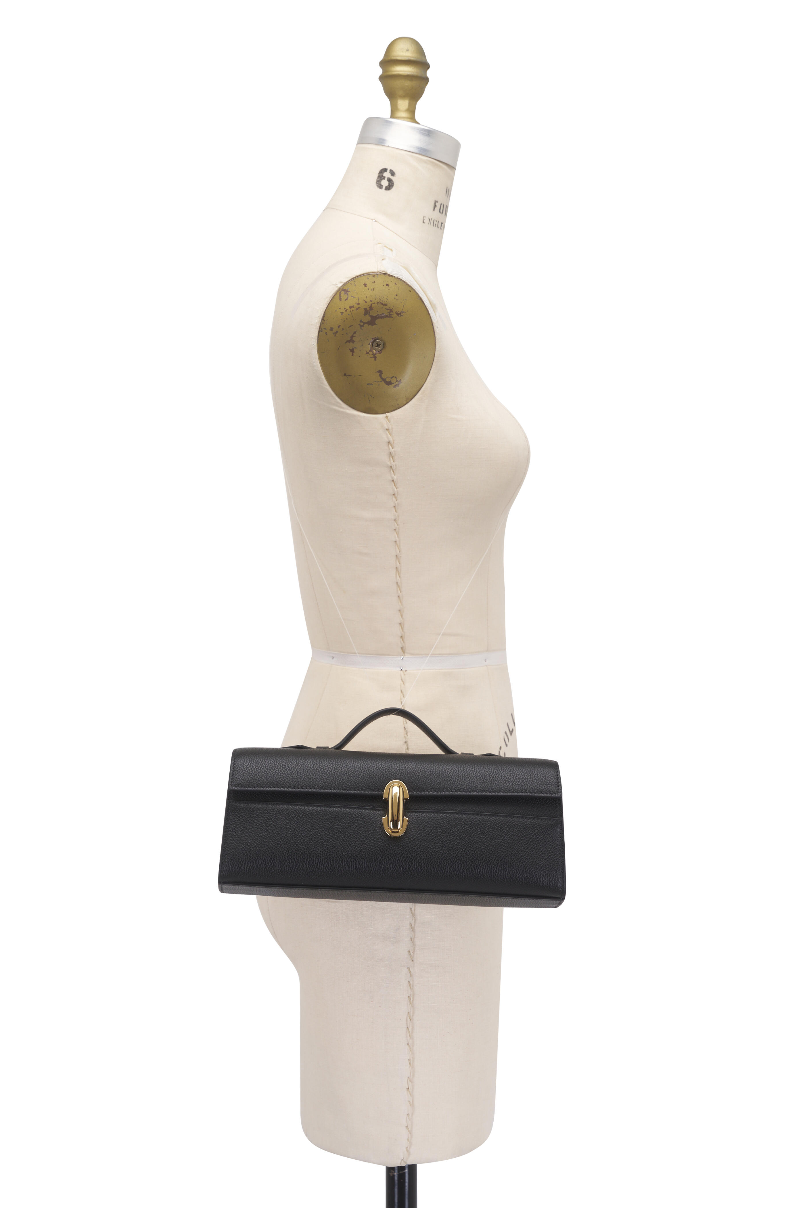 Savette - Slim Symmetry Black Leather Pochette