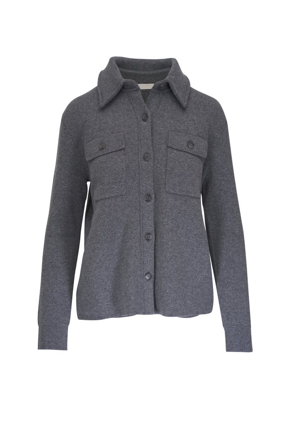 TWP New Theo Medium Heather Gray Cashmere Shirt