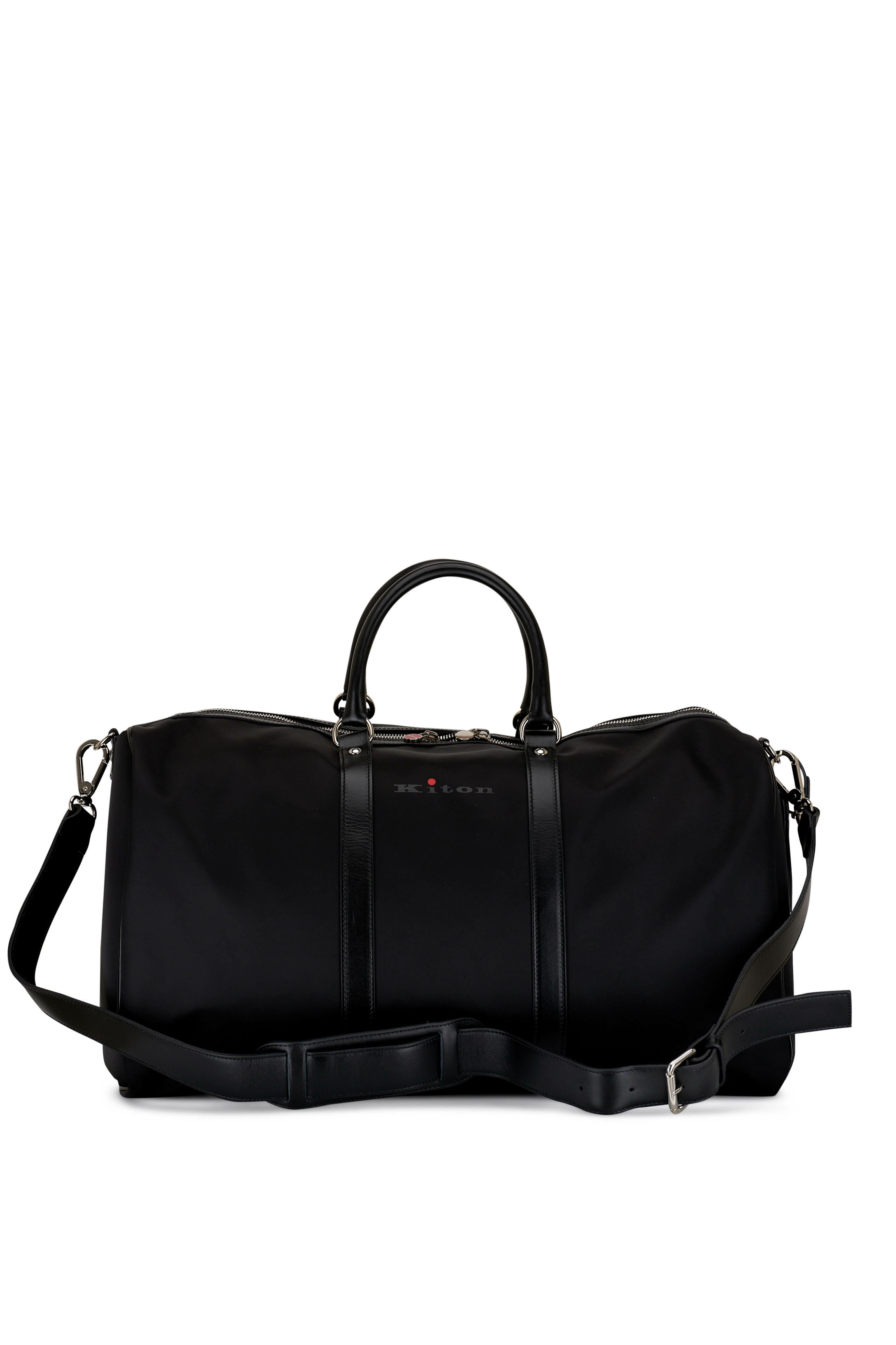 Kiton - Black Nylon & Leather Duffel Bag | Mitchell Stores