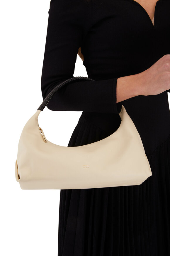 Khaite - Remi Cream Leather Hobo Shoulder Bag