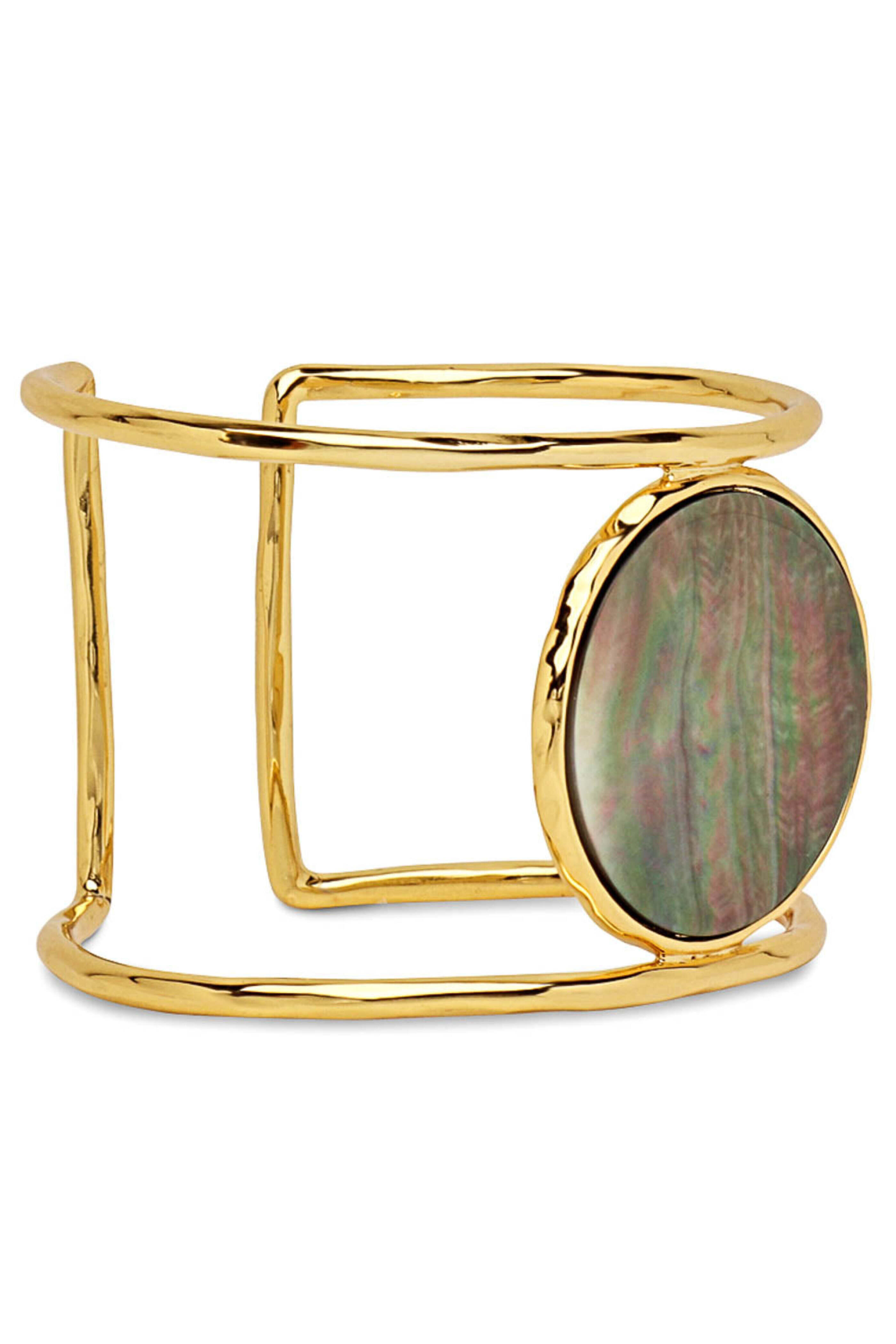 Nest Jewelry - Grey Mother of Pearl Disc Cuff