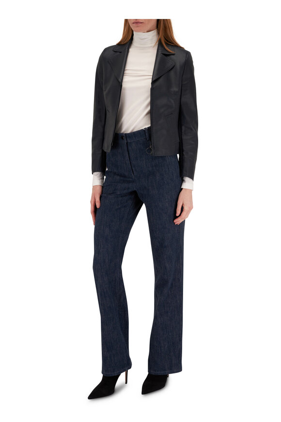 Akris Punto Cream Stretch-Knit Turtleneck - view 2