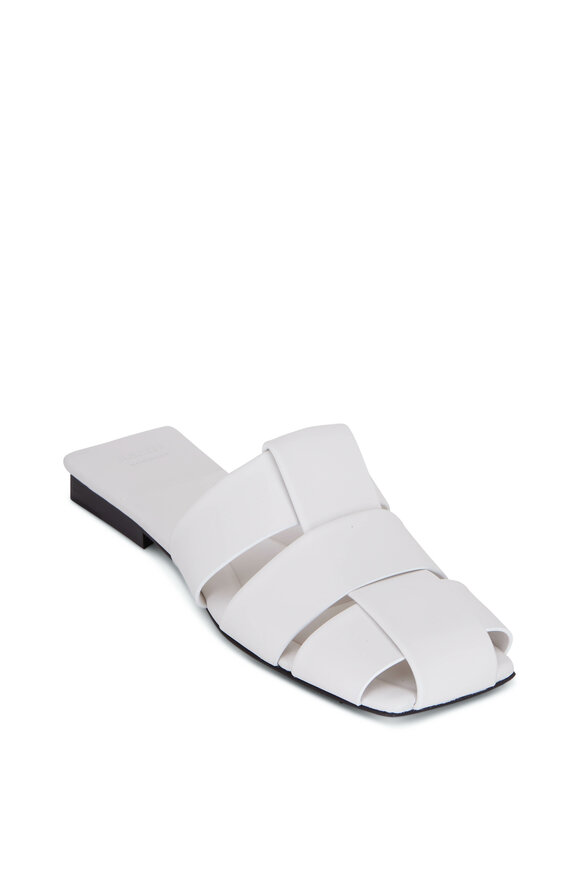 Khaite - Perry White Leather Flat Mule