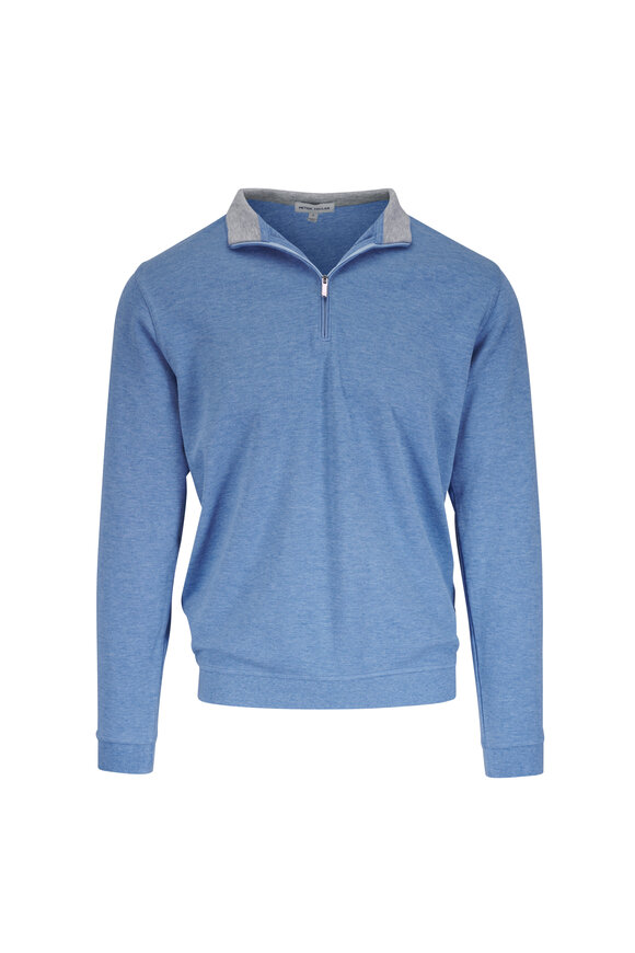 Peter Millar Crown Comfort Bluebird Quarter Zip Pullover - view 1