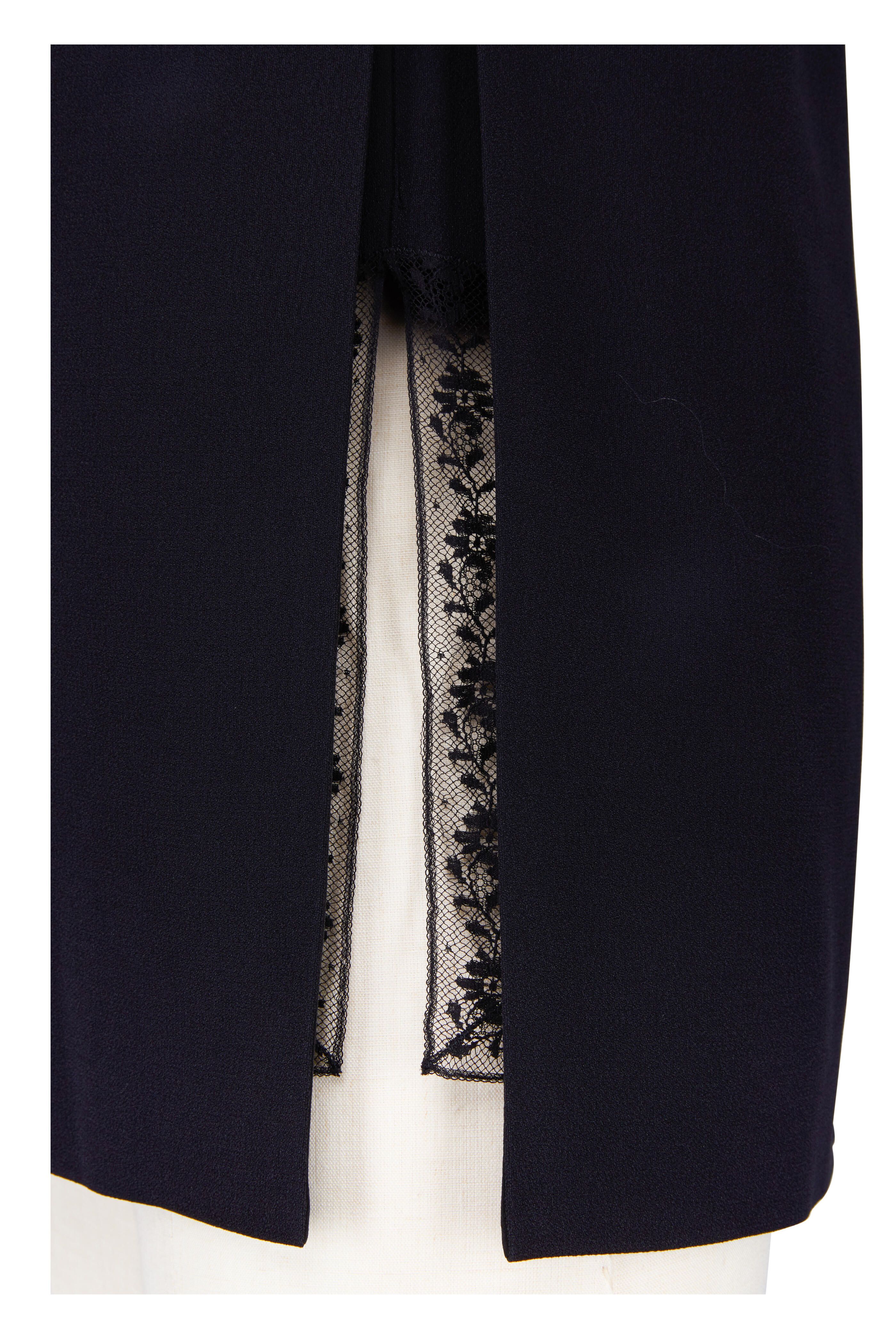 Prada - Black Lace Detail Side Slit Skirt