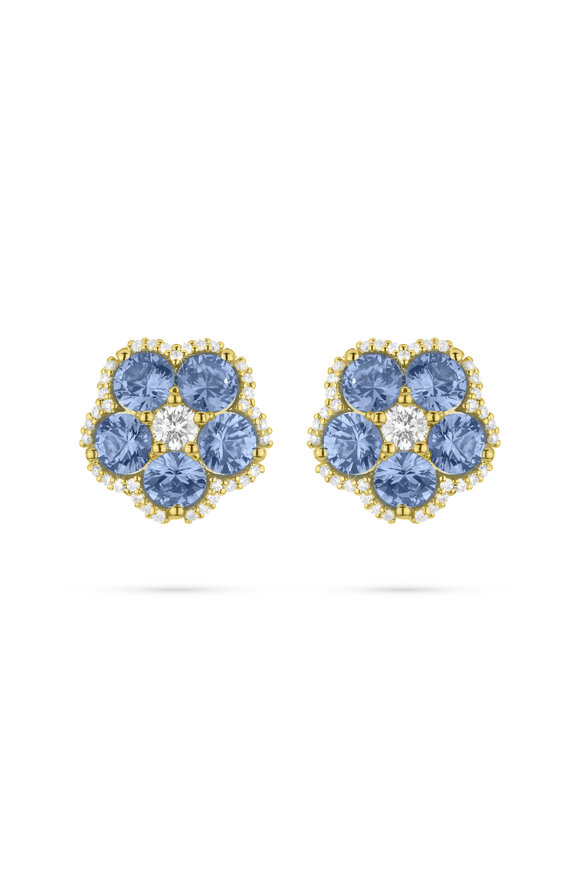 Paul Morelli 18k Yellow Gold Sapphire & Diamond Wild Child Stud