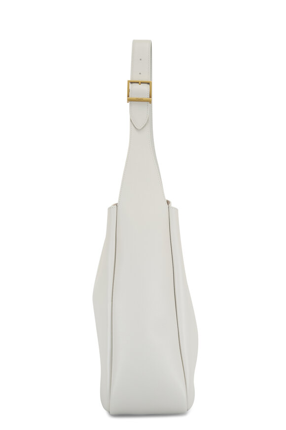 Saint Laurent - Large Le 5A7 Cream Leather Shoulder Hobo