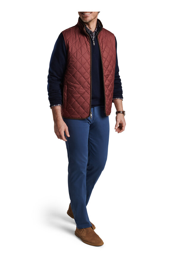 Peter Millar - Essex Cranberry Quilted Travel Vest