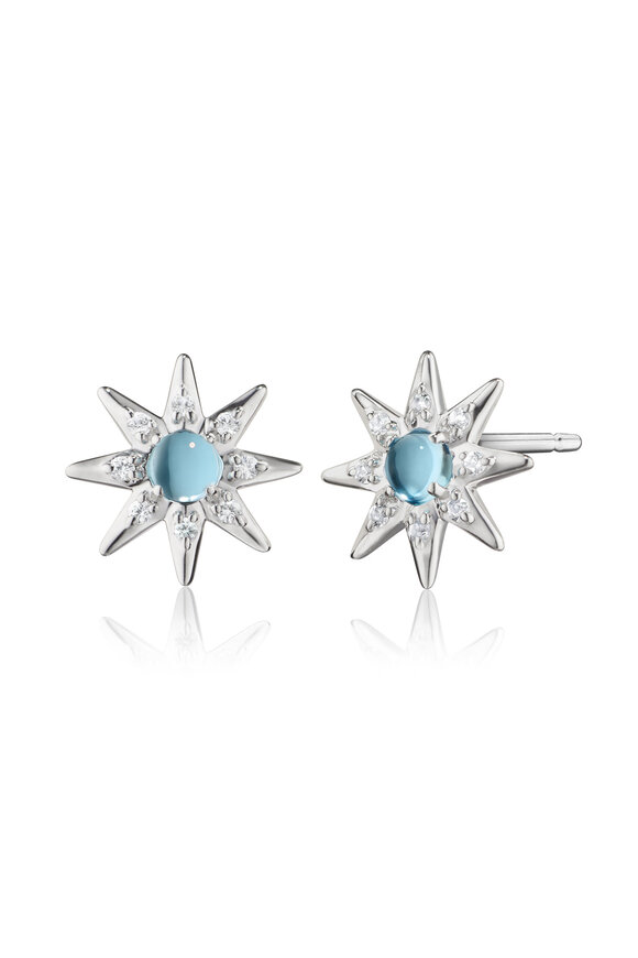 Monica Rich Kosann Sterling Silver Blue Topaz & Sapphire Star Studs - view 1