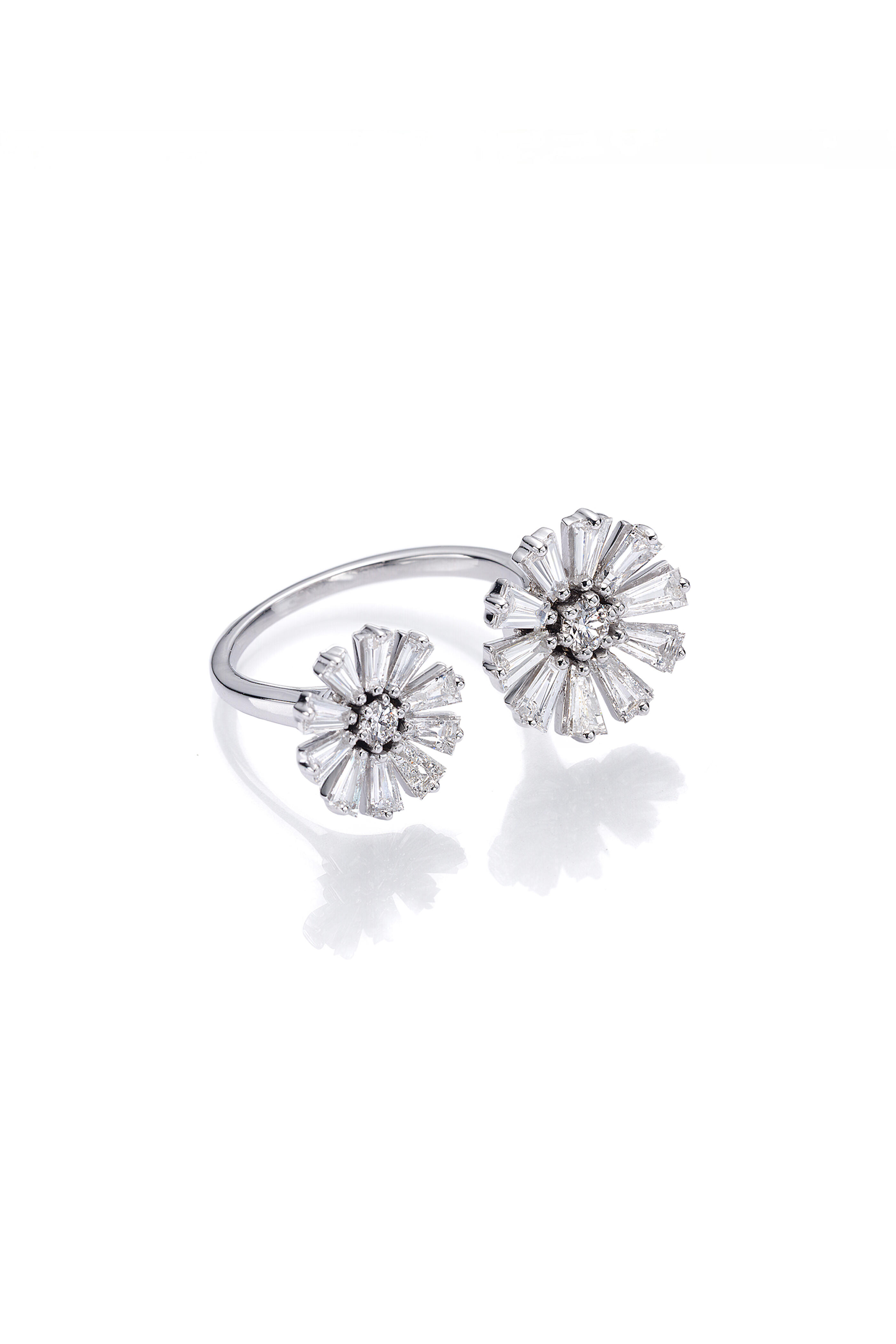 Nam Cho - 18k White Gold Diamond Daisy Flower Ring - view 1