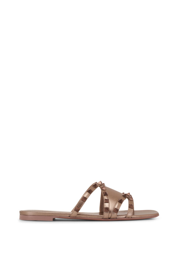 Valentino Garavani - Skin Rockstud Leather Slide Sandal