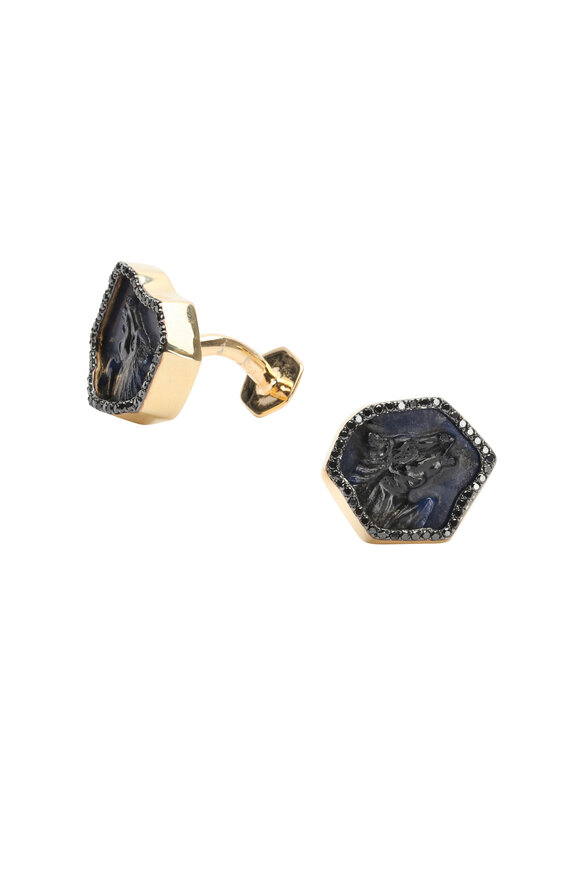 Syna - 18K Gold Sapphire Australian Horse Cuff Links