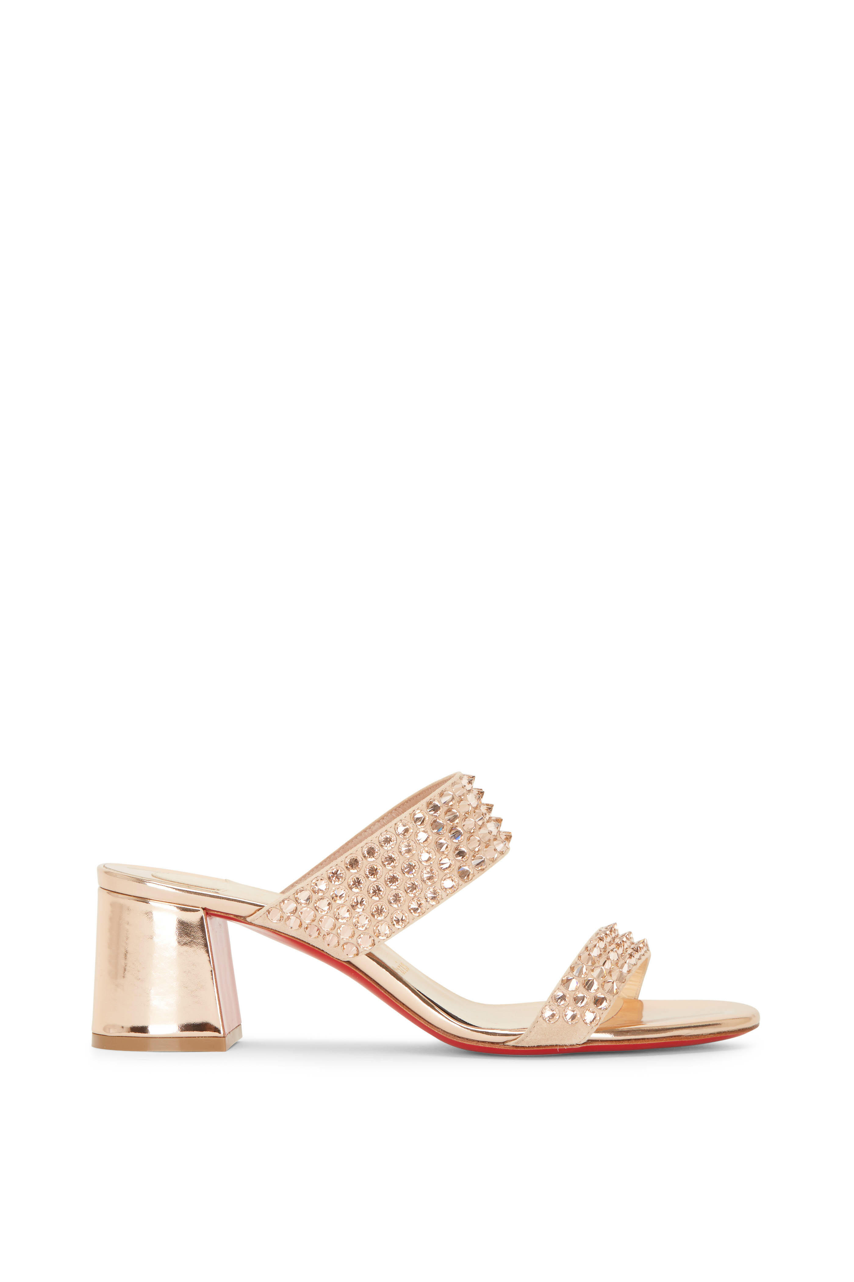 Christian Louboutin - Krystal Fever Version Blush Studded Slide, 55mm