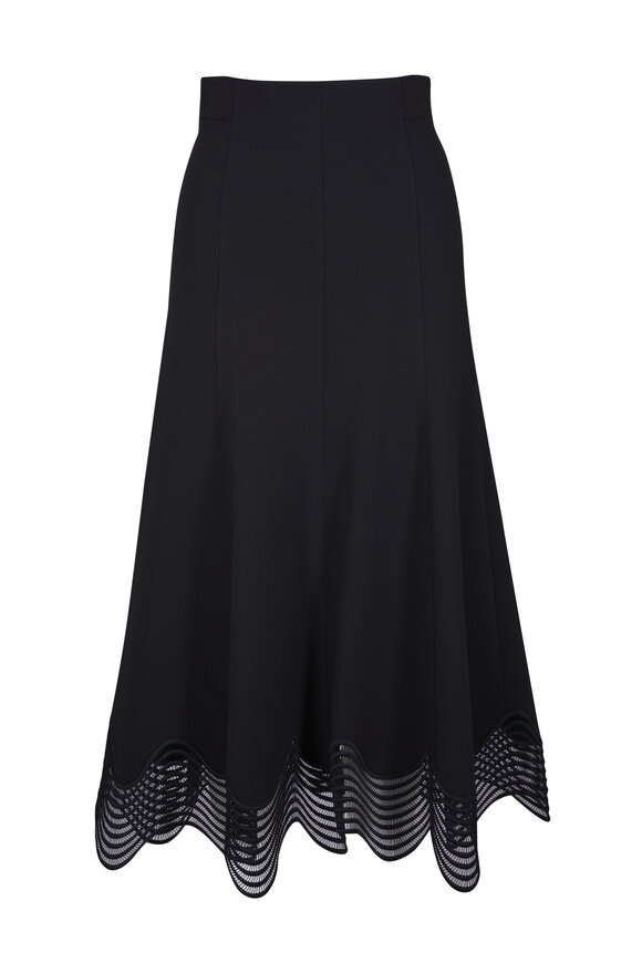 Akris Punto Signature Jersey Black Midi Skirt