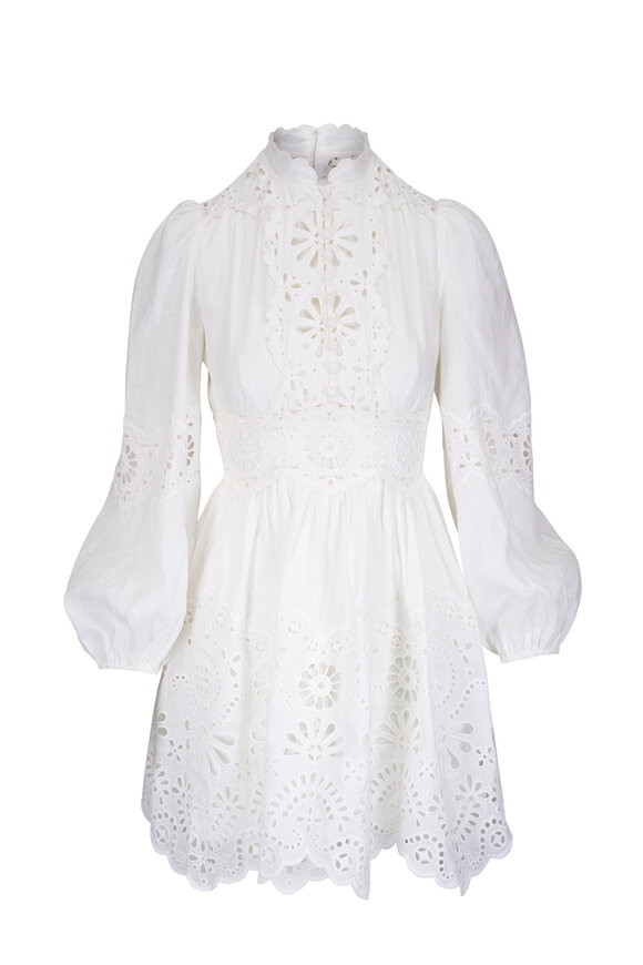 Zimmermann Acacia Broderie Ivory Mini Dress