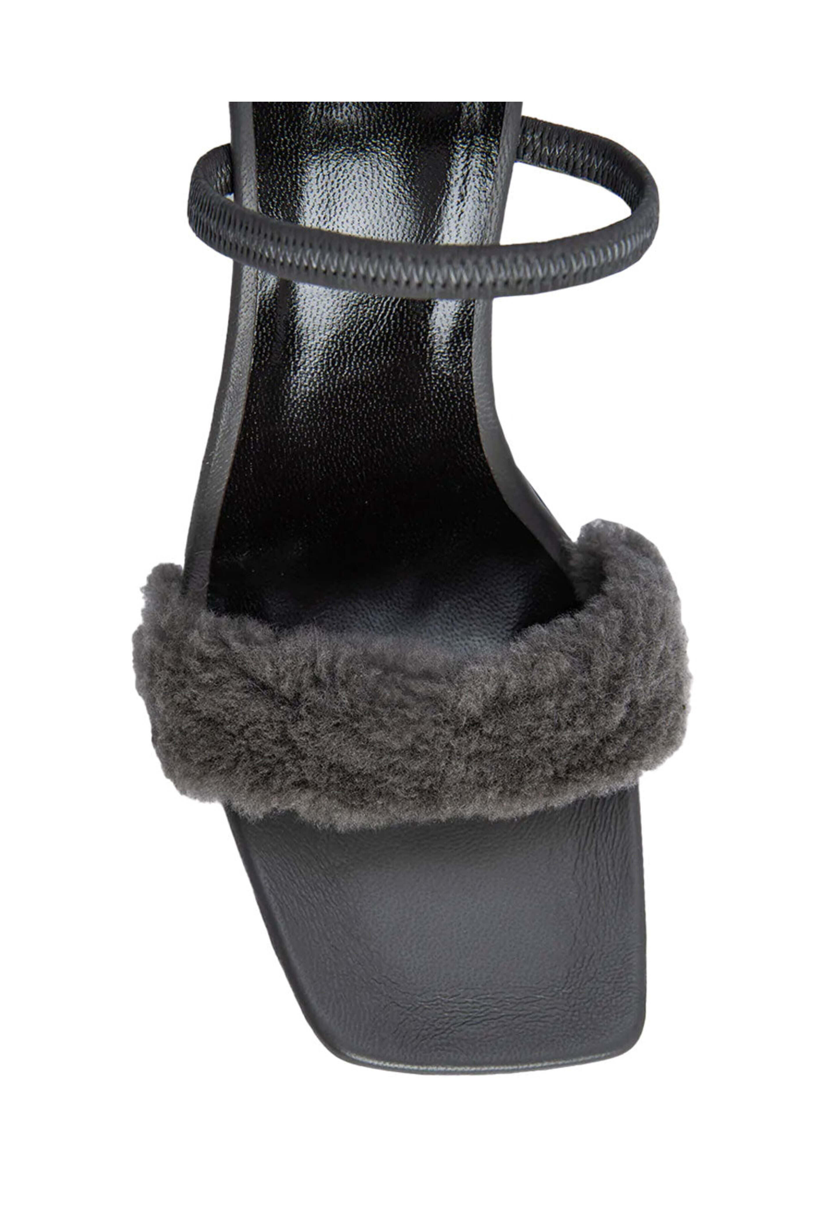 By Far - Ada Shearling Sandal in Cement