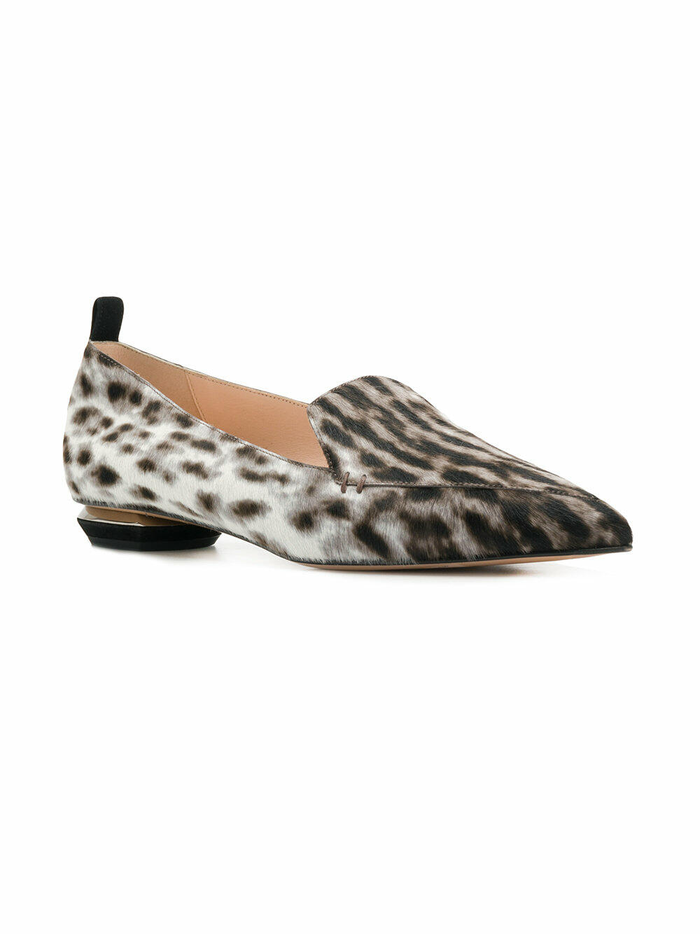 Nicholas Kirkwood - Beya Gray Leopard Print Pony Hair Flat