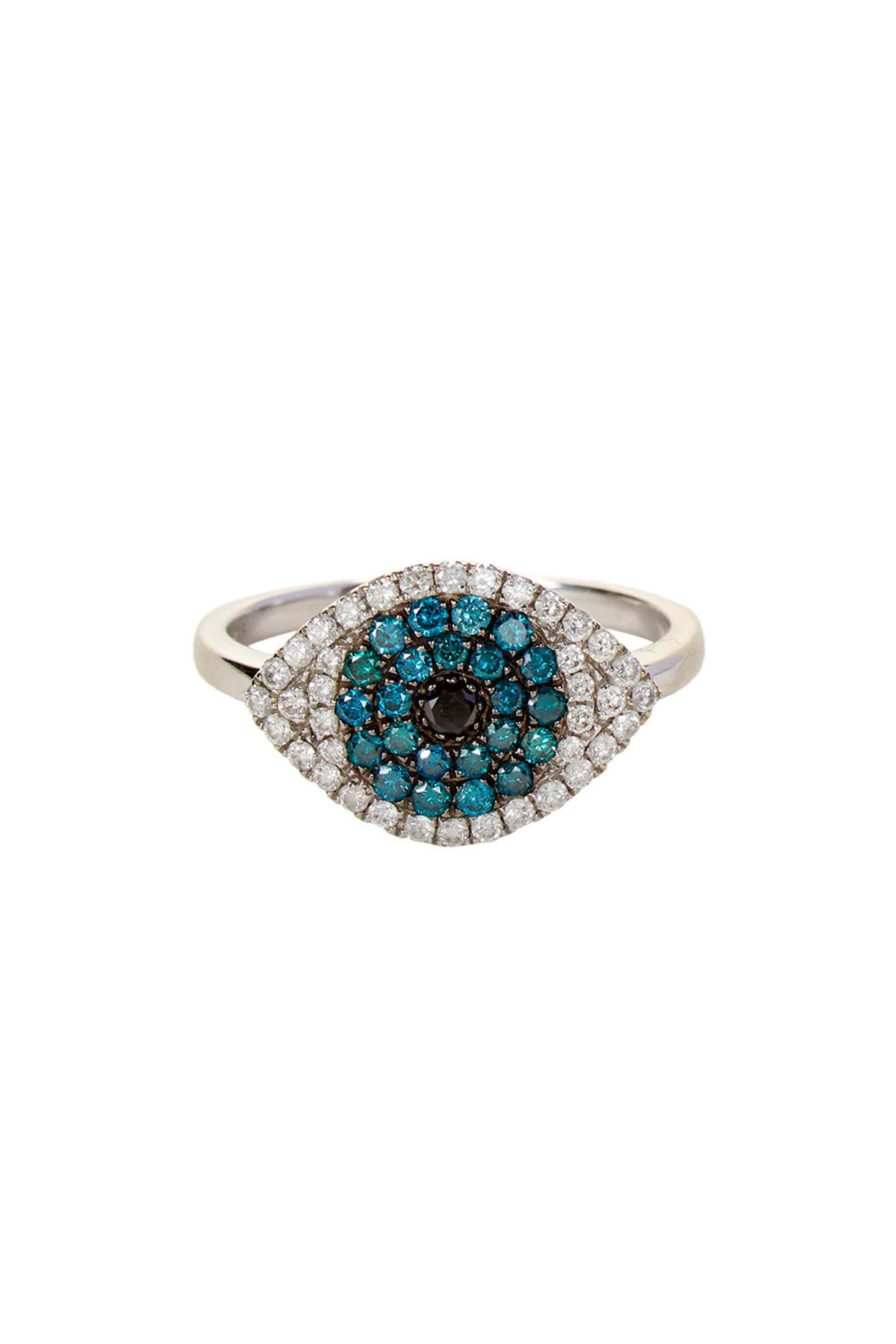 Kai Linz - Diamond and Blue Sapphire Evil Eye Ring