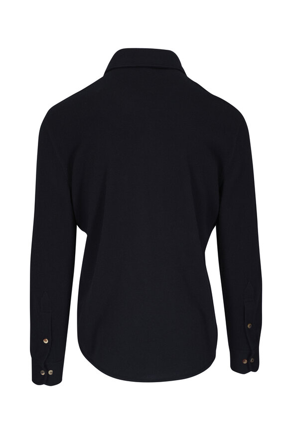 Brunello Cucinelli - Western Black Wool & Cashmere Over Shirt