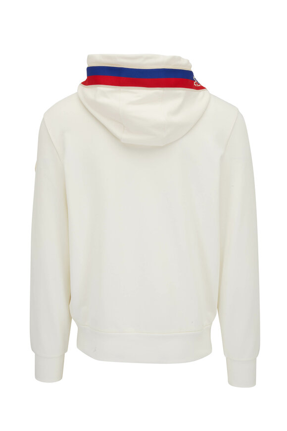 Moncler - White Full Zip Striped Hoodie