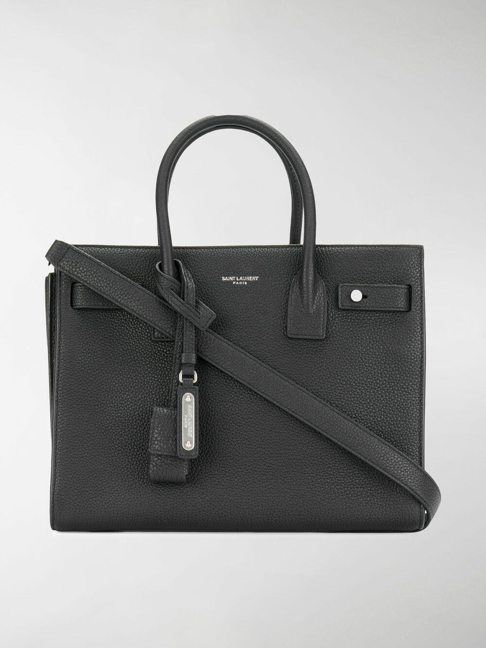 Saint Laurent - Sac De Jour Black Bonded Leather Baby Bag