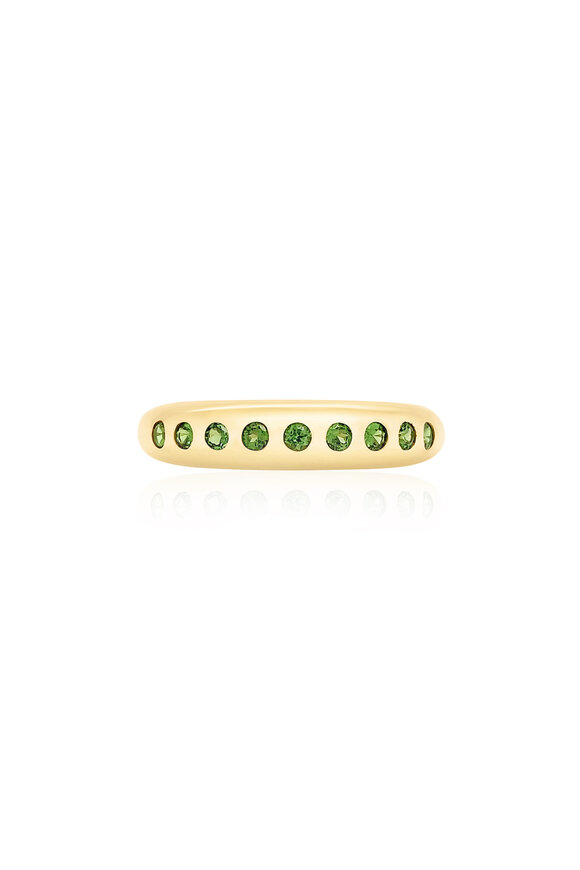 Claudia Mae Tsavorite 9 Round Skinny Nomad Ring