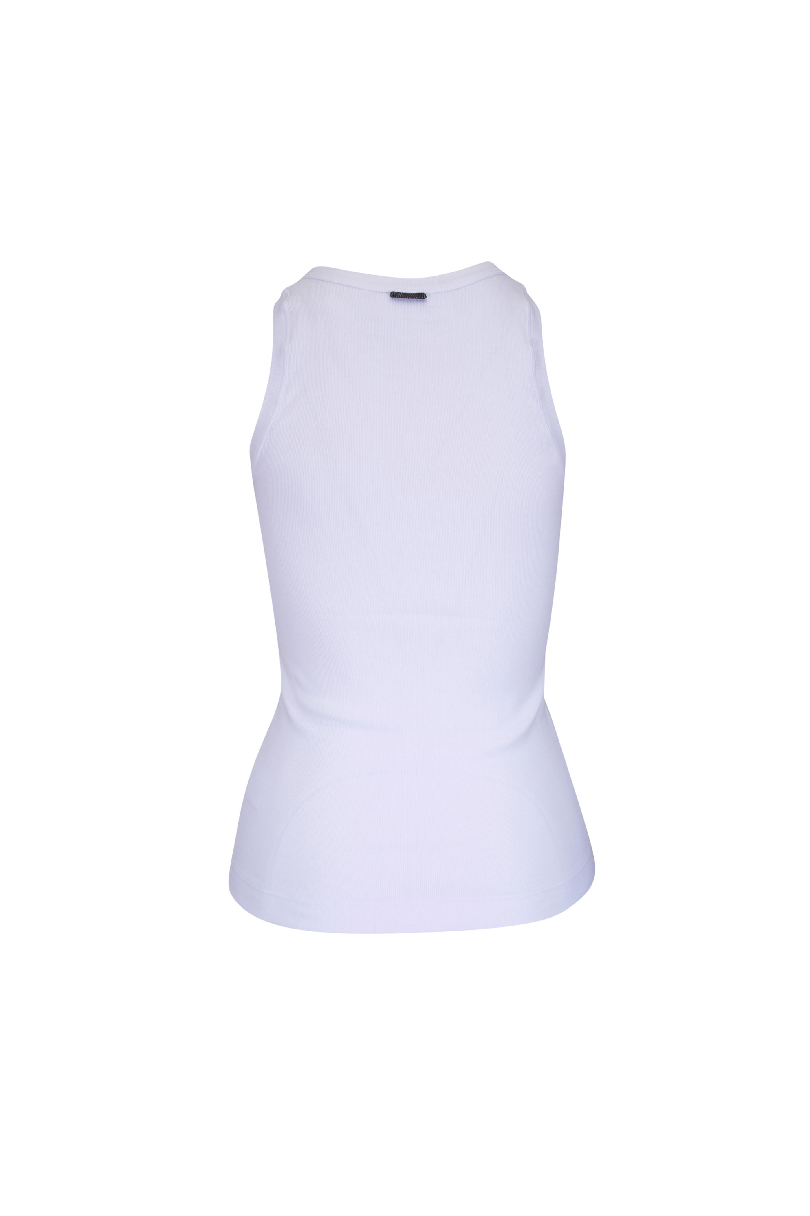 Brunello Cucinelli - White Stretch Cotton Tank | Mitchell Stores