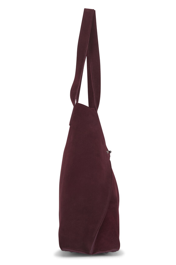 Akris Medium Ai Burgundy Suede Shoulder Tote - view 4