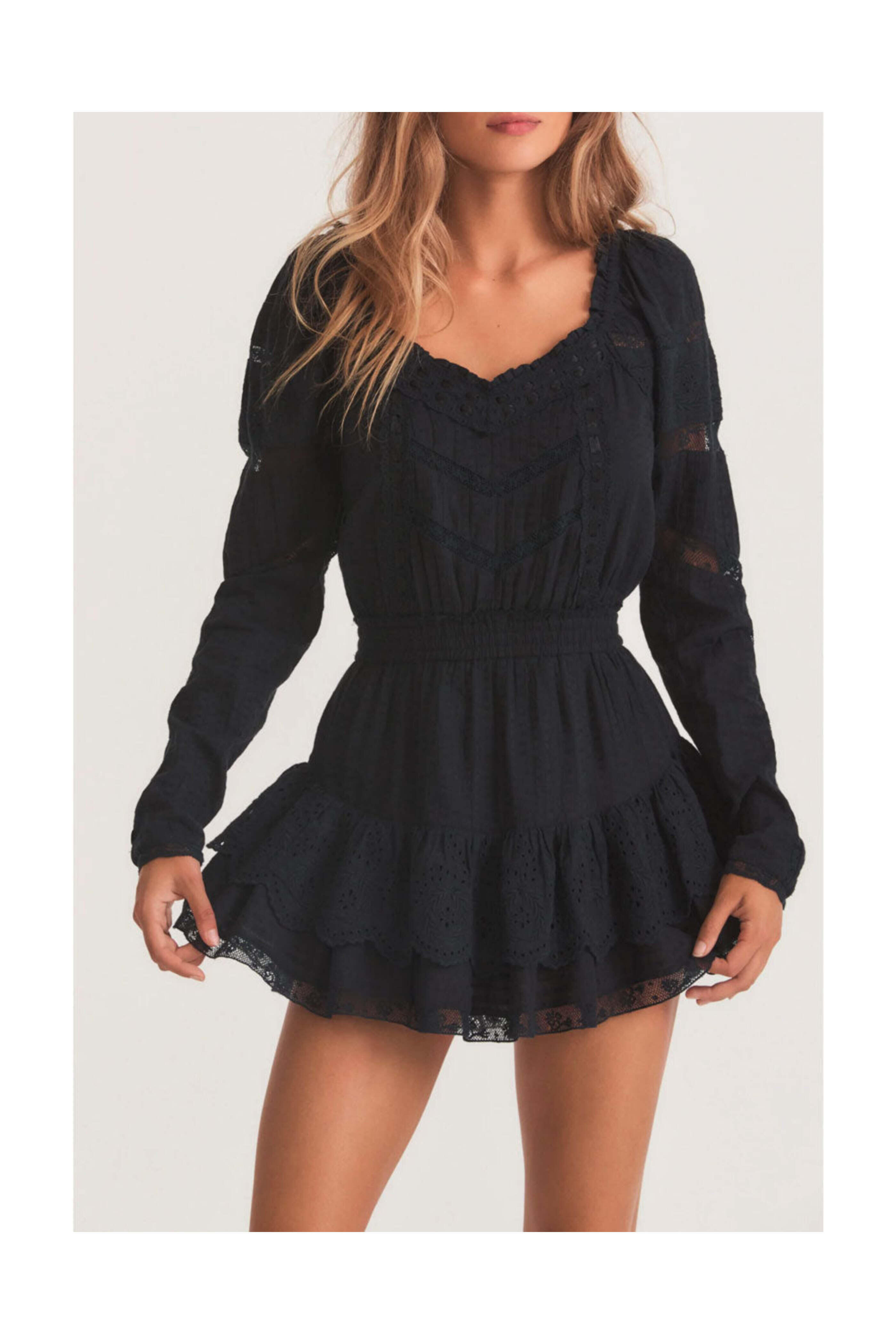 Loveshackfancy - Black Sanaya Mini Dress