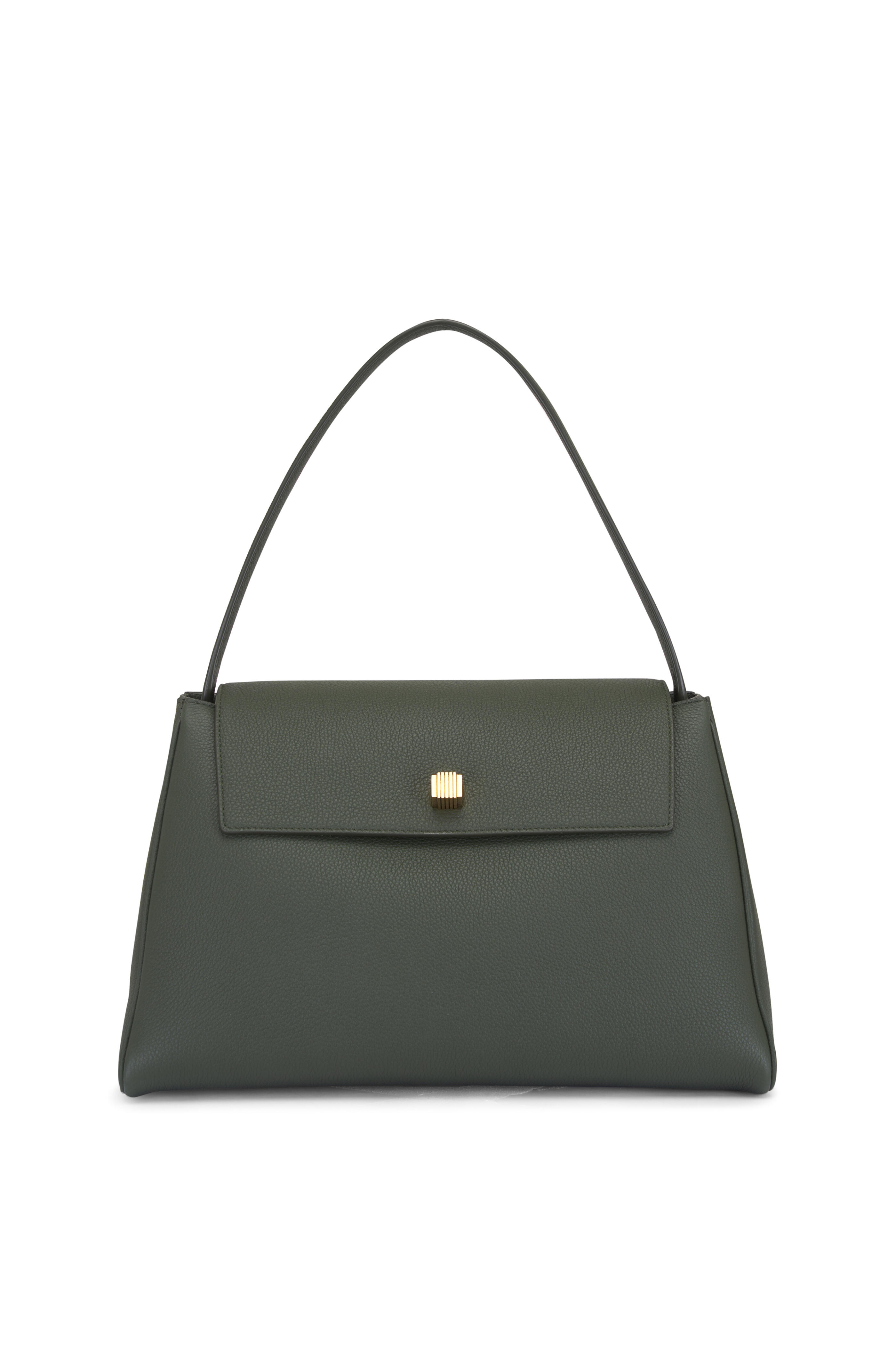 Khaite - Audrey Bottle Green Pebbled Leather Top Handle Bag