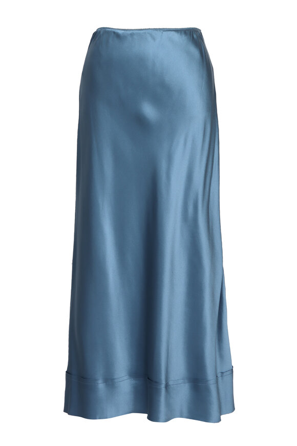 Lee Mathews Stella Teal Satin Skirt