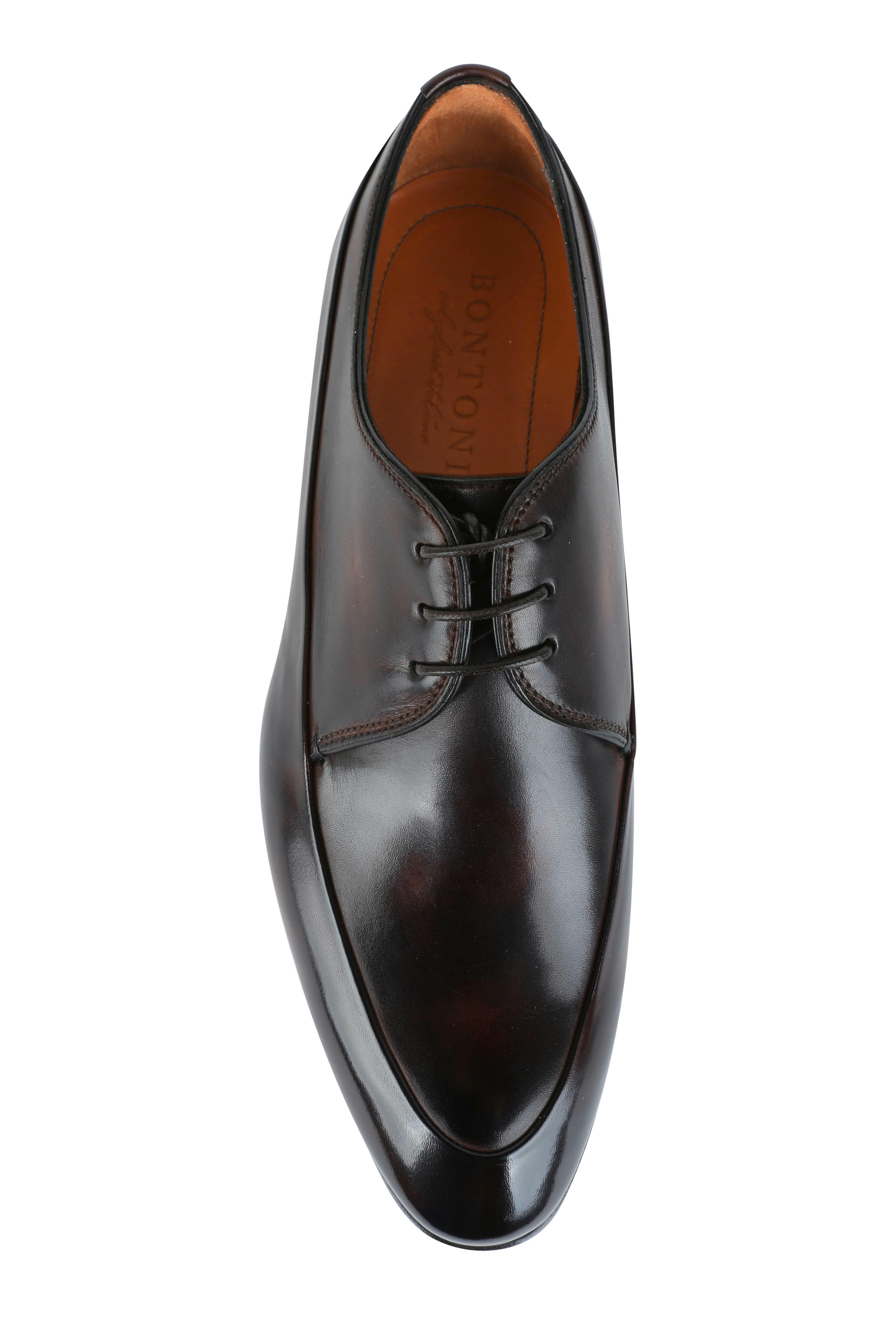 Bontoni - Borgonero Chocolate Leather Derby Shoe