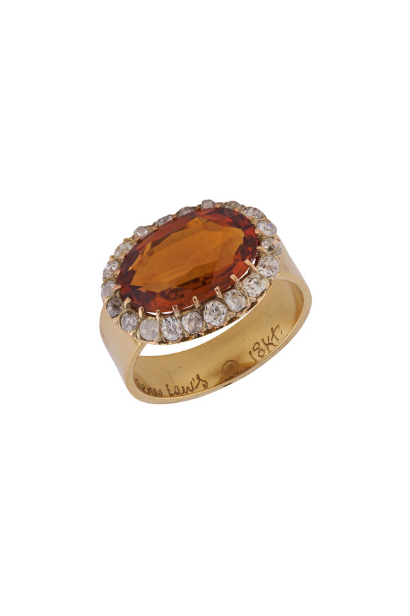 Renee Lewis 18k Yellow Gold Diamond & Citrine Ring