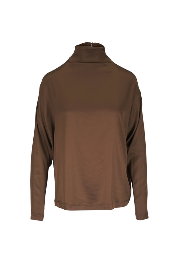 Agolde Bryony Brown Satin Top - view 1