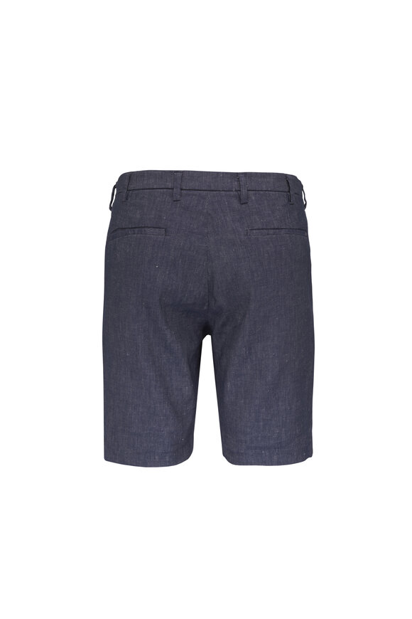 Deke Oasis Indigo Linen & Cotton Bermuda Shorts - view 4