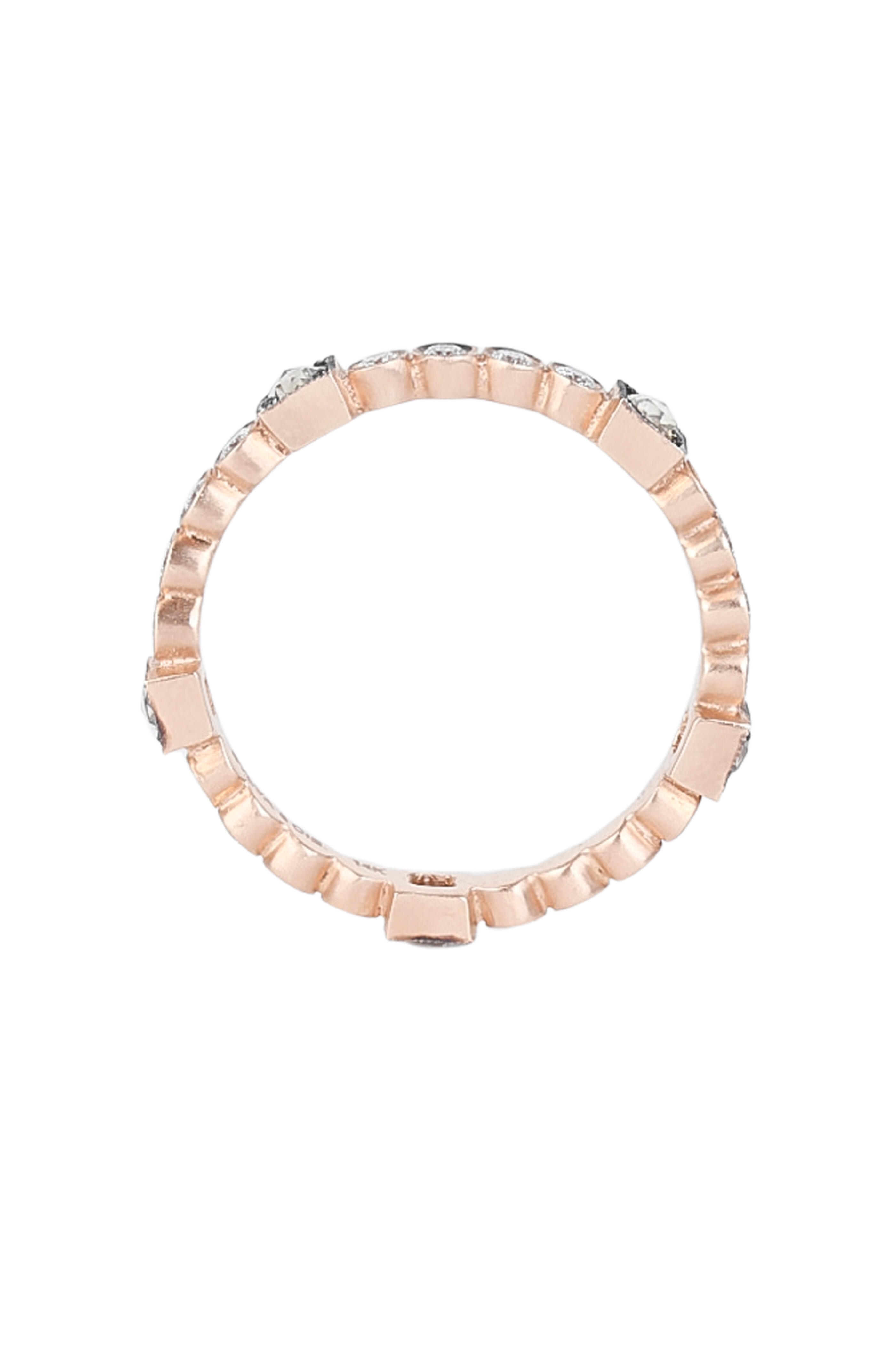 Sylva & Cie - 14K Rose Gold Diamond Citadel Band