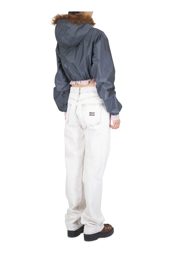 Miu Miu Hematite Technical Fabric Cropped Jacket - view 3