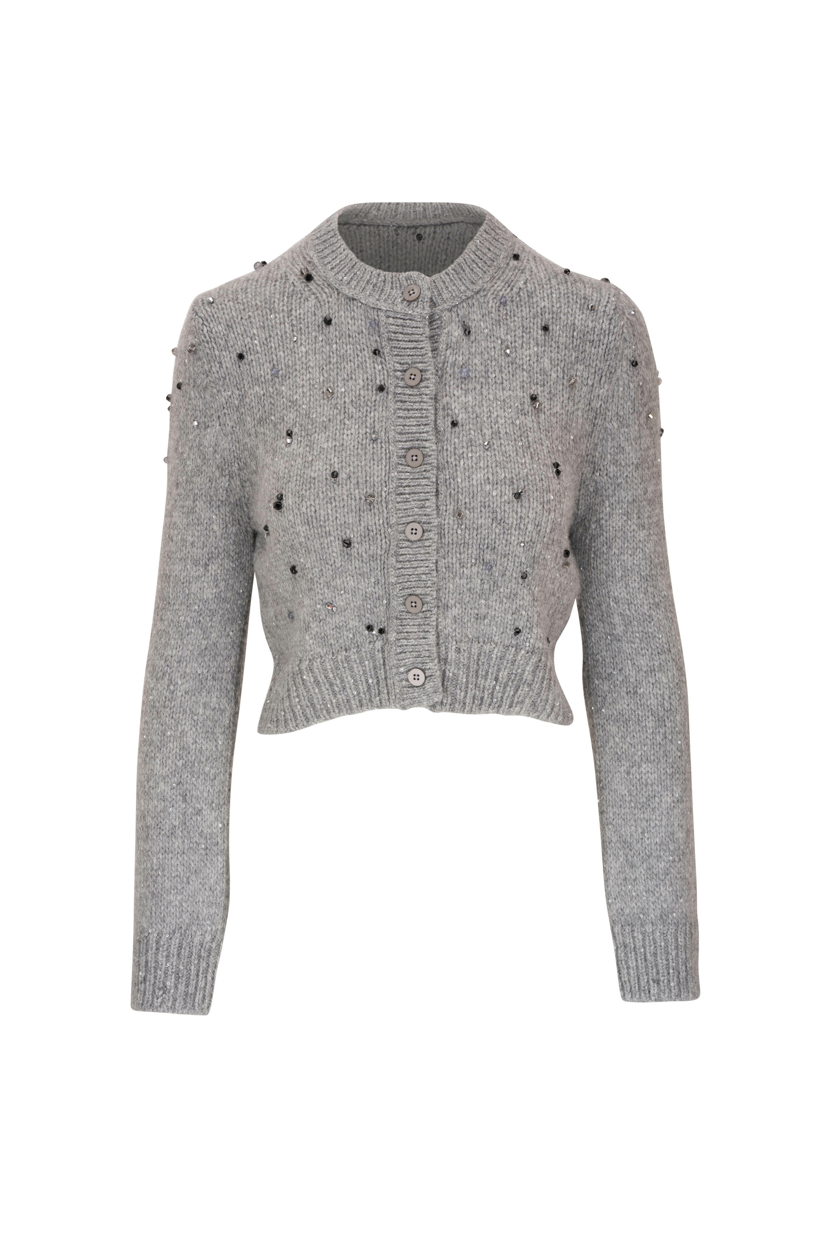 Dorothee Schumacher - Sparkling Softness Gray Embellished Cardigan