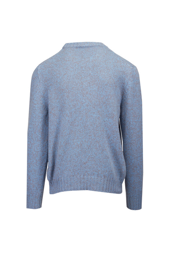 Kiton Light Blue Mélange Cashmere Crewneck - view 2