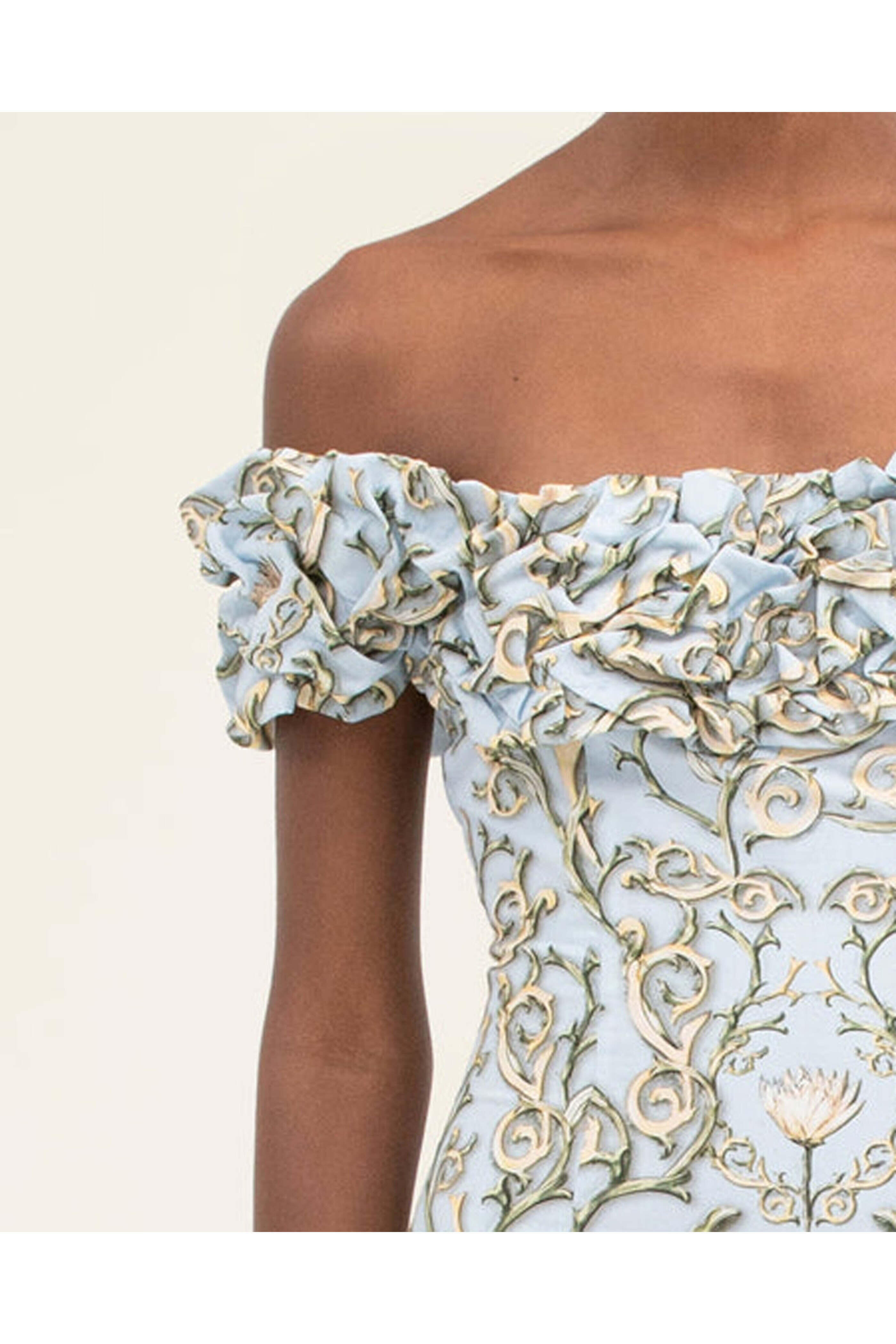 Agua By Agua Bendita - Light Blue Jardin Soledad Mini Dress