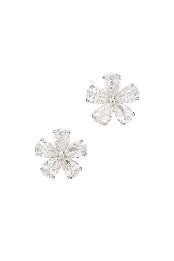 Kwiat Platinum Diamond Cluster Floral Studs