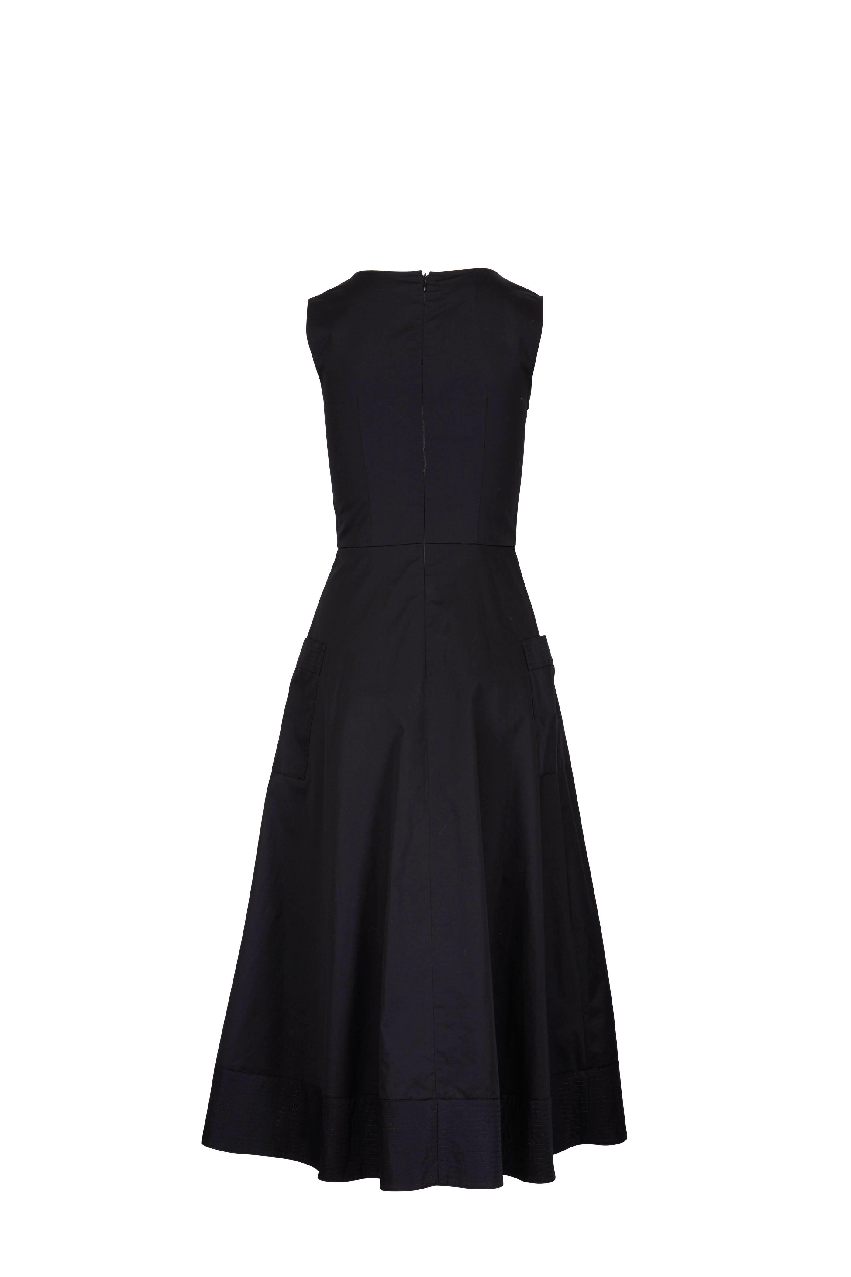 CO Collection - Black Cotton Front Pocket Sleeveless Dress