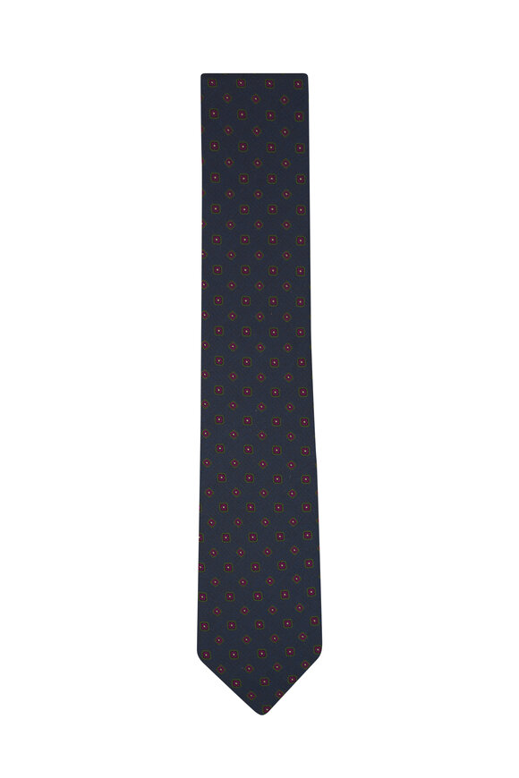 Canali Blue Medallion Silk Necktie