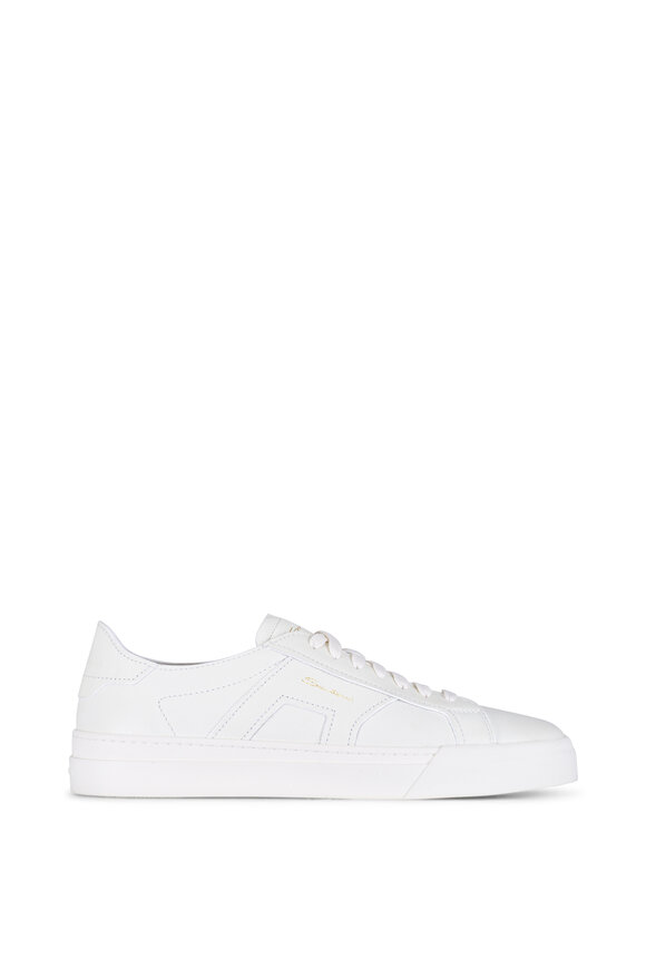 Santoni - White Leather Low-Top Sneaker