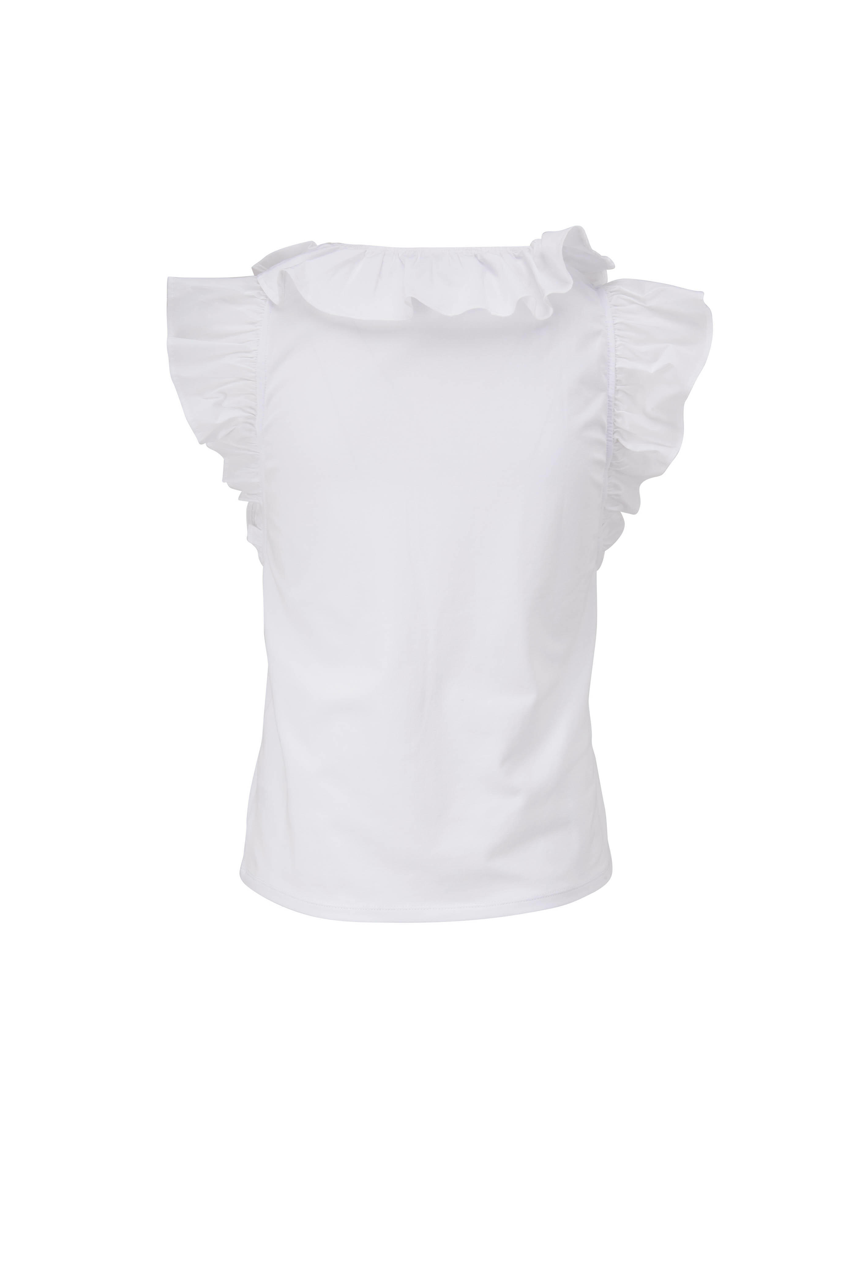 Veronica Beard - Stacie White Ruffle Top