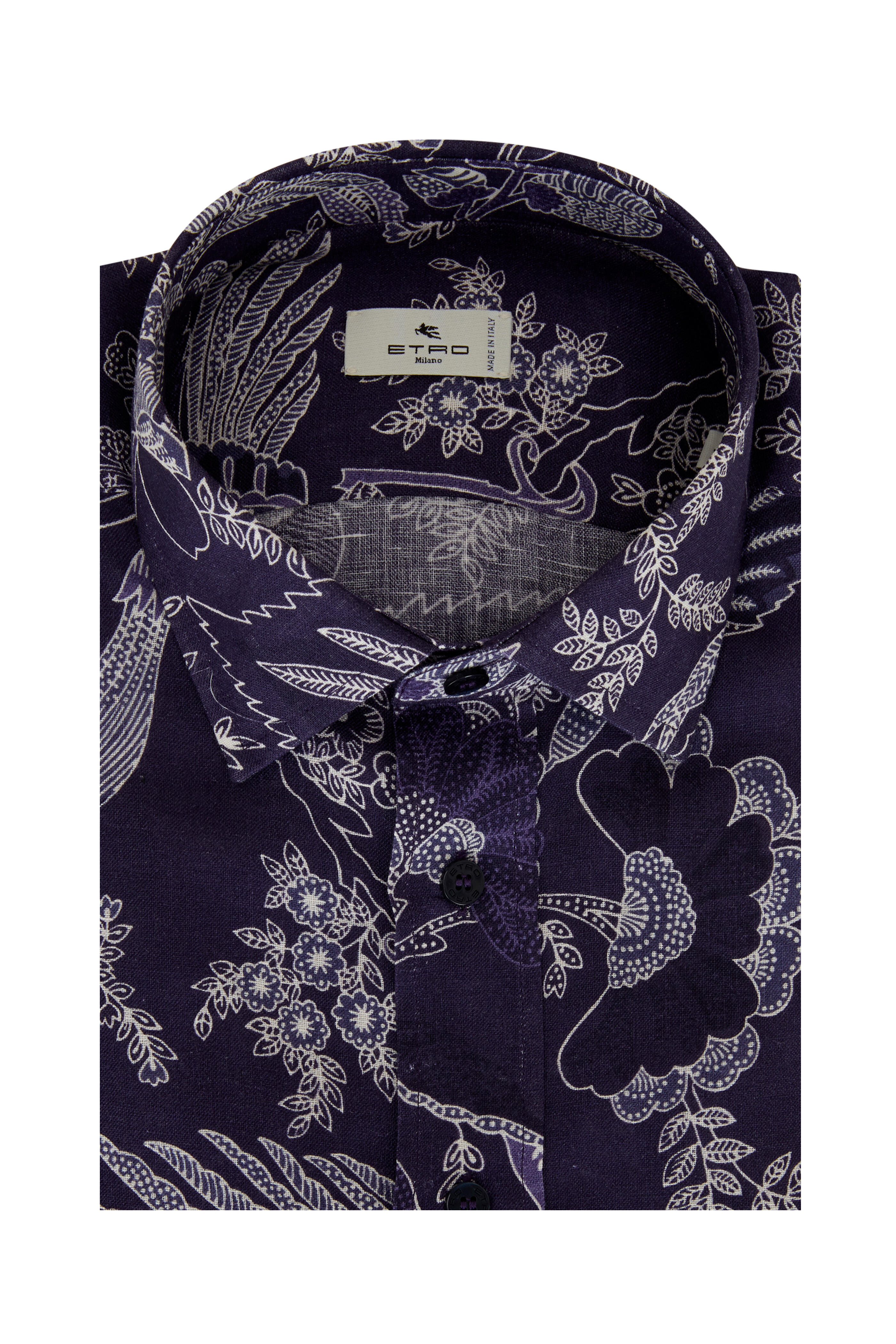 Tシャツ・カットソー ETRO SS25 Floral shirt (WRIA004899SP5C4 X0888) ETRO floral-print Cotton Shirt | Blue | FARFETCH CA
