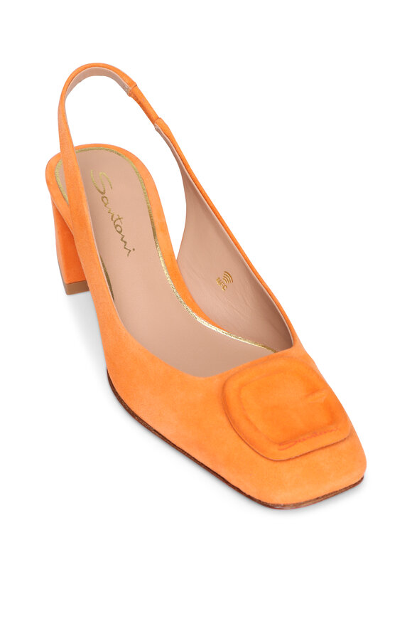 Santoni Marta Orange Slingback Pump, 50mm
